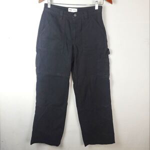 TNA Black Cargo Low Rise Wide Leg Cotton Pant Women's 4